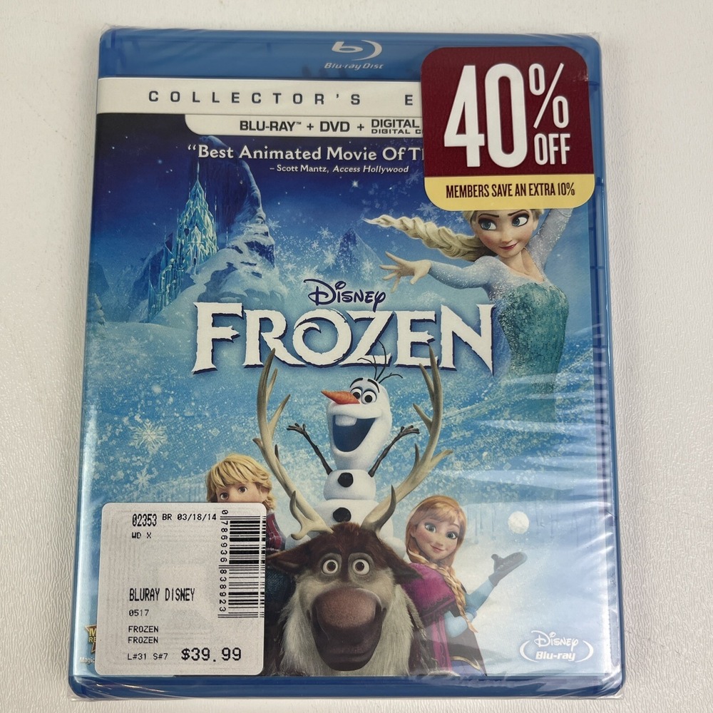 Walt Disney Frozen 2 Disc Blu ray DVD 2014 Widescreen Bill Murray